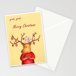 Reindeer & Squirrel Stationery Card