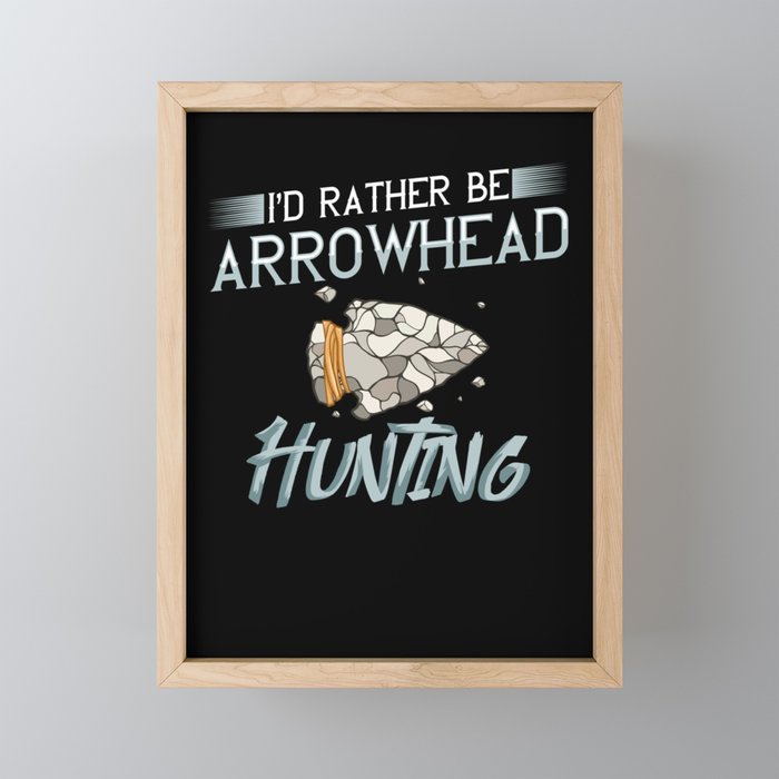 Arrowhead Hunting Collection Indian Stone Framed Mini Art Print