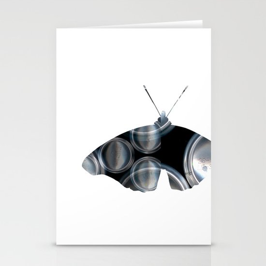 Metal Can Butterfly Collage Stationery Cards