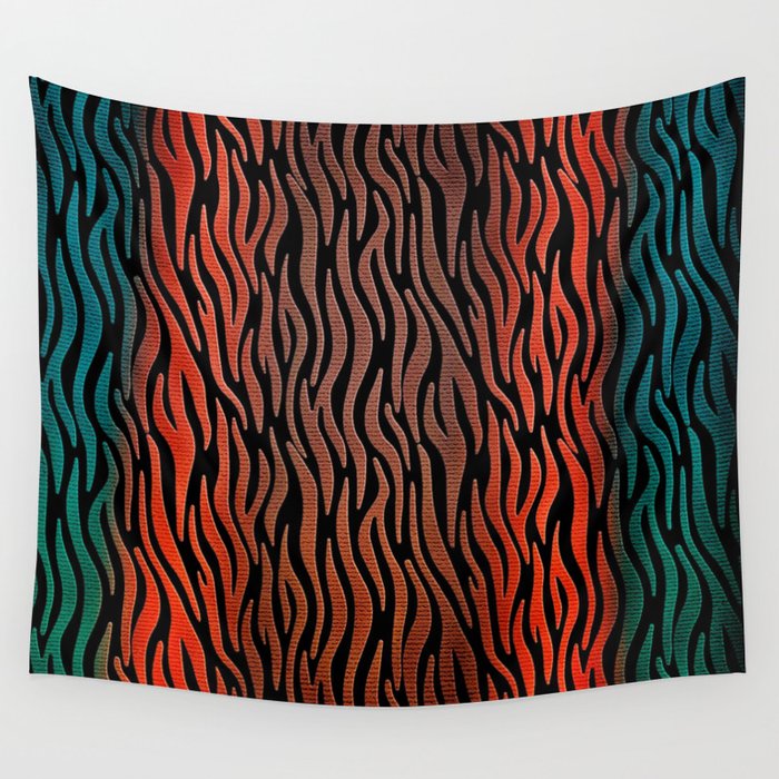 Southwestern Colorstream I - teal, red, taupe abstract Wall Tapestry