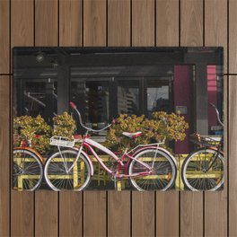 Australia Photography - Bikes Parked In Melbourne City Outdoor Rug