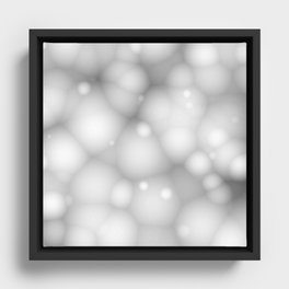 Blurred Ombre Gradient Fuzzy Spots in Gray Framed Canvas