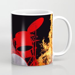 Flaming Red Drum Set Coffee Mug
