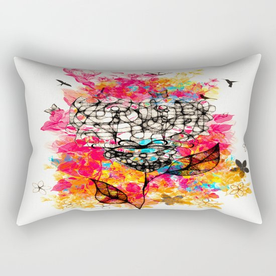 Abstract flower's face, colors Rectangular Pillow