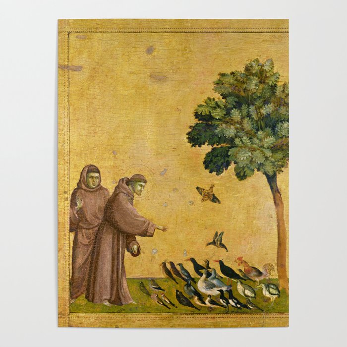 Saint Francis of Assisi Preaching to the Birds by Giotto Poster