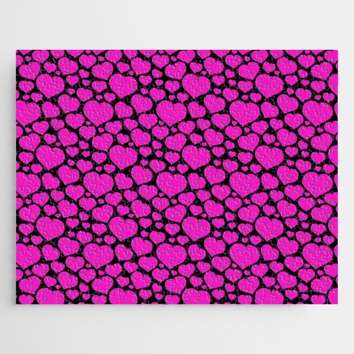 Purple Heart On Black Collection Jigsaw Puzzle