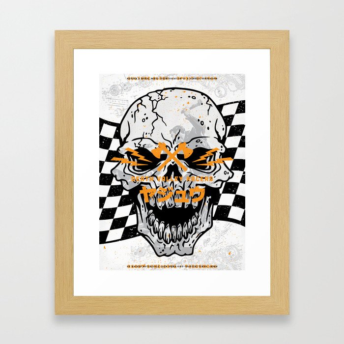 Death Valley Racers (Black Orange) Framed Art Print