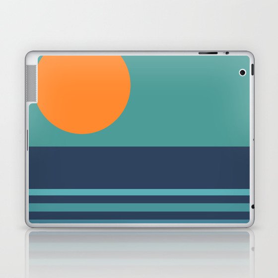 Mica - Colorful Sunset Retro Abstract Geometric Minimalistic Design Pattern Laptop & iPad Skin