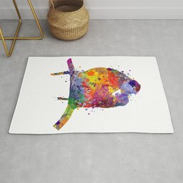 Monkey and Baby Monkey Watercolor Silhouette Rug