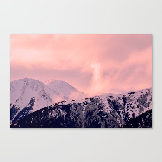 Kenai Mts Bathed in Serenity Rose - II Canvas Print