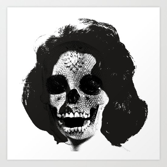 Norman Bates' Auntie Liz (Liz Taylor Skullface) Art Print