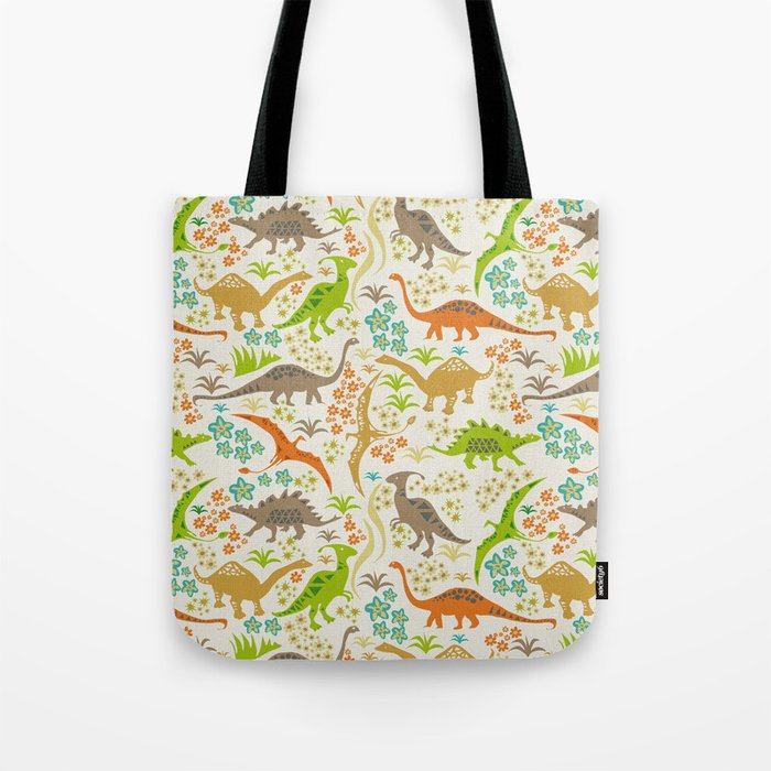 Dinosaur Garden Tote Bag by Sarah Joyce | Society6