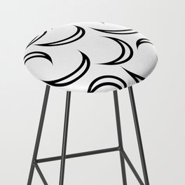Cute Aesthetic Moon Pattern - White and Black Bar Stool