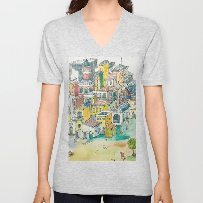 chaos on architecture V Neck T Shirt