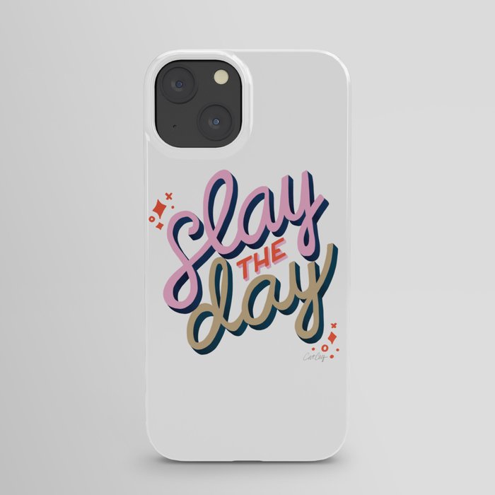 Slay the Day – Coral & Pink iPhone Case
