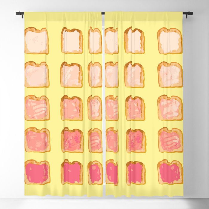 Pink Toast Paint by Numbers Blackout Curtain