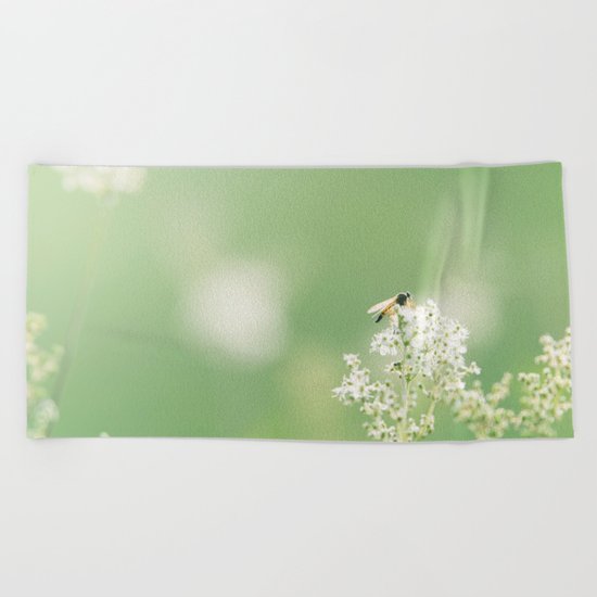 Bee on Flower Beach Towel