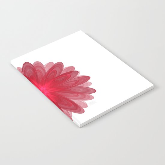 Red Flower Bloom Fractal Notebook
