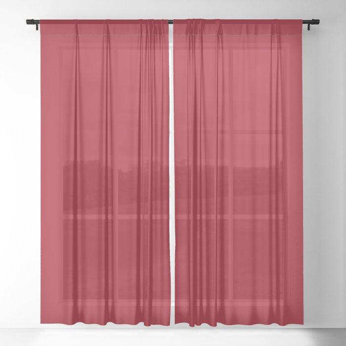 Solid Dark Cranberry Red Color Sheer, Cranberry Colored Shower Curtain