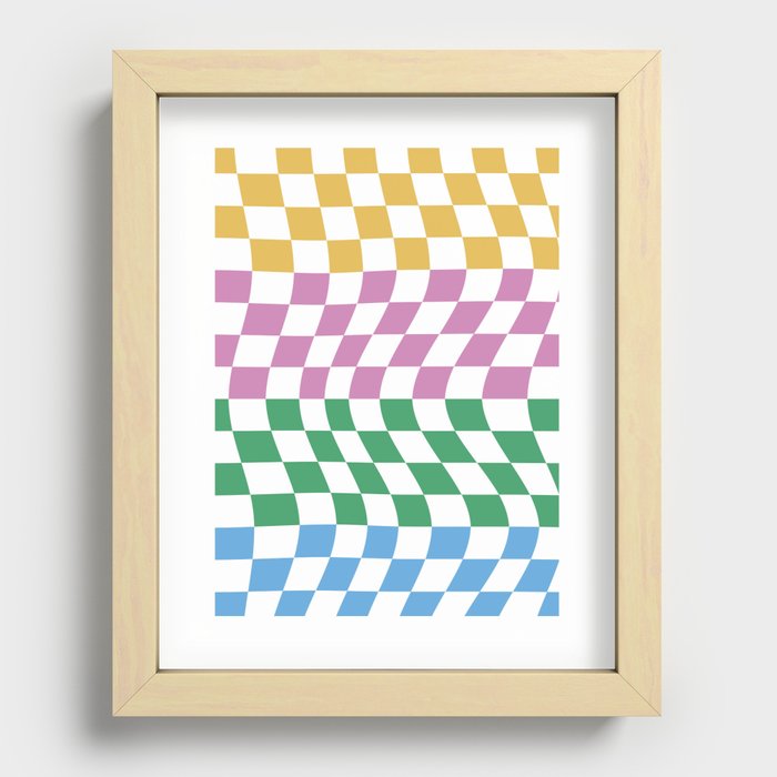 Colorful Checkerboard Pattern 1 Recessed Framed Print