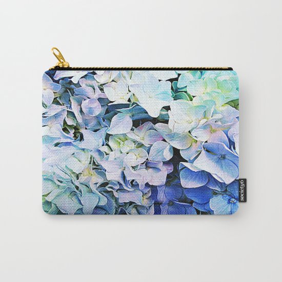 Soft Tri-Color Pastel Hydrangea Carry-All Pouch