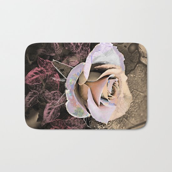 Vintage rose(2). Bath Mat