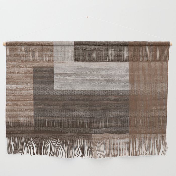 MVB Faux Patchwork Western Brown Wall Hanging