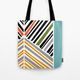 Colorful Stripes With Blue Tote Bag