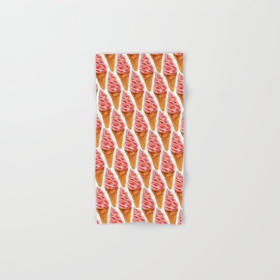 Ice Cream Pattern - Strawberry Hand & Bath Towel