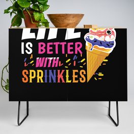 Life Better With Sprinkles Dessert Cream Scoop Credenza