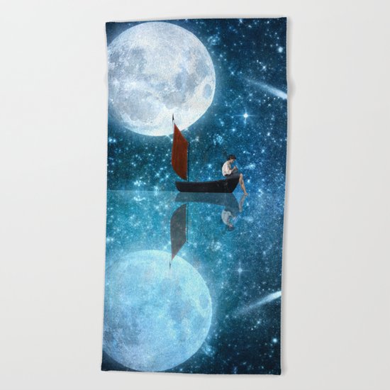 The Moon and Me v2 Beach Towel