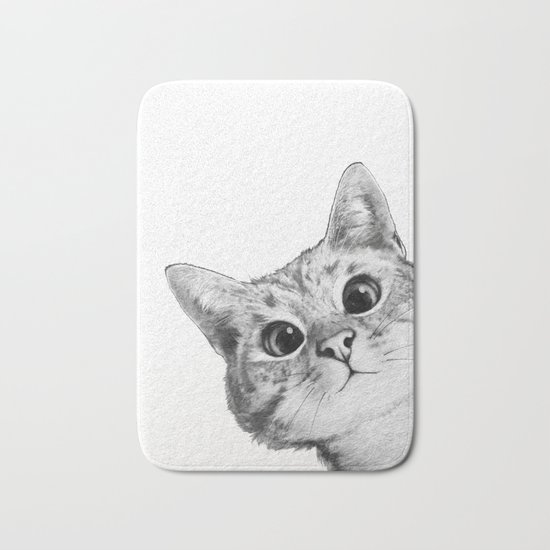 sneaky cat Bath Mat