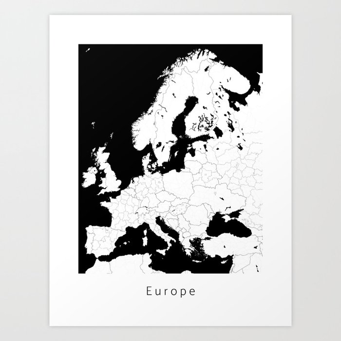 Europe Black and White Modern Minimal Art by Society6