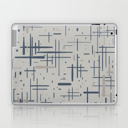 Mid-Century Modern Kinetikos Pattern in Light Neutral Blue Gray Tones  Laptop Skin