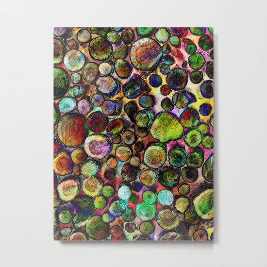 Colored Wood Pile 2 Metal Print