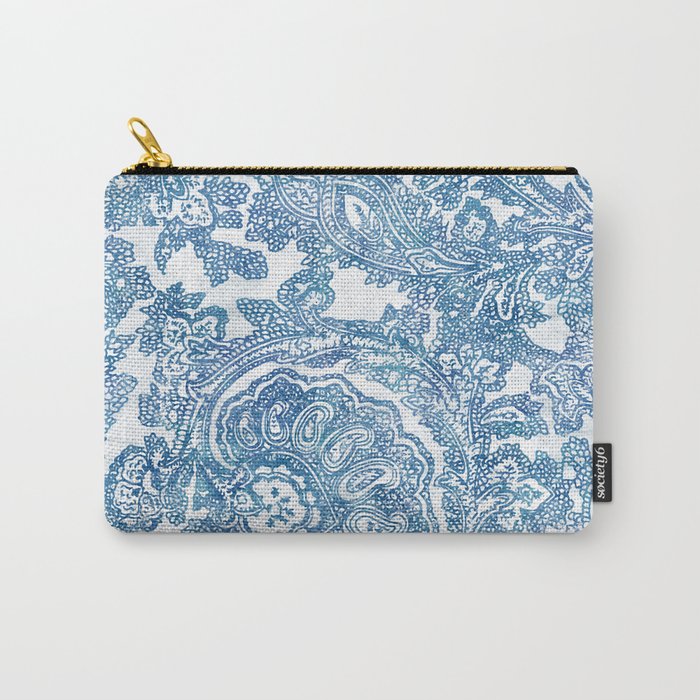Blue Boho Paisley Pattern II Carry-All Pouch