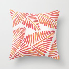 Tropical Banana Leaves – Pink & Peach Ombré Palette Throw Pillow