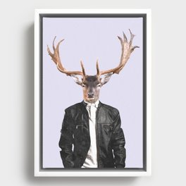 Fashionable Deer Illustration Framed Canvas