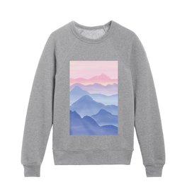 Magical Watercolor Mountains, Pastel Candy Color Kids Crewneck