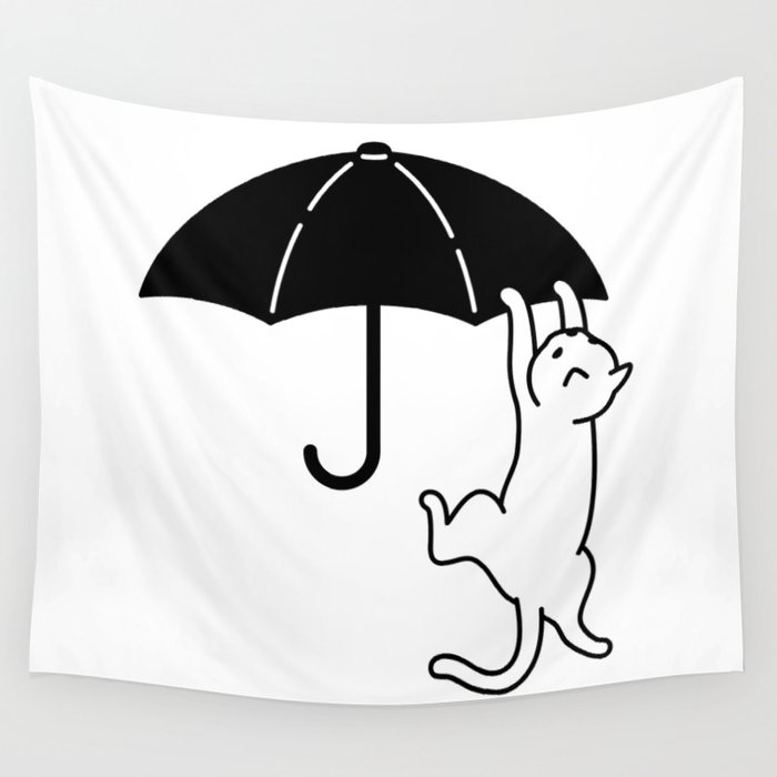 Cat & Umbrella / Type B Wall Tapestry