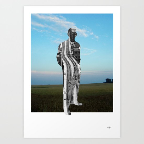 City Man´s Dream Collage Art Print