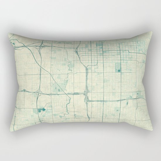Salt Lake City Map Blue Vintage Rectangular Pillow