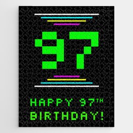 [ Thumbnail: 97th Birthday - Nerdy Geeky Pixelated 8-Bit Computing Graphics Inspired Look Jigsaw Puzzle ]