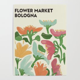 Flower Market Bologna Poster