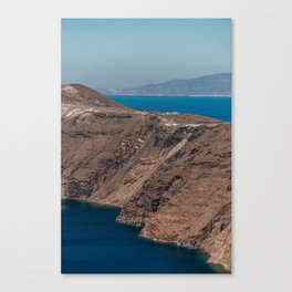 Coastline of Santorini | Volcanic Island & the Sea | Cycladic Islands of Greece, Europe | Landscape and Travel Photography Canvas Print