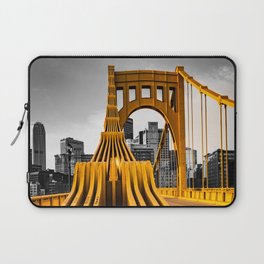 Pittsburgh Pennsylvania City Skyline Bridge Photography Print Laptop Sleeve