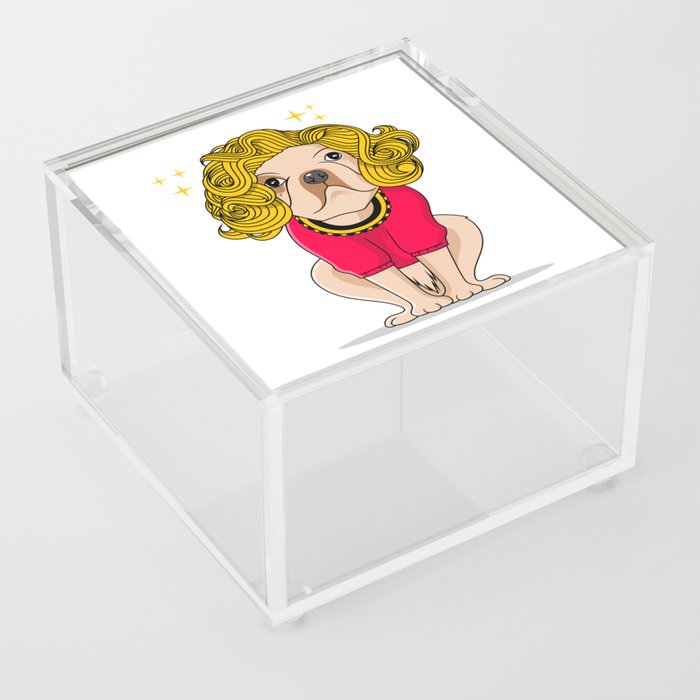 Cute Wig Dog Acrylic Box