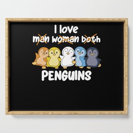 Aroace Flag Pride Lgbtq Cute Penguin Serving Tray