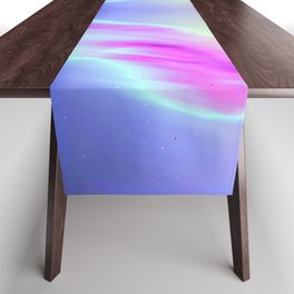 sky lights vaporwave aesthetic neon purple green teal abstract art print Table Runner