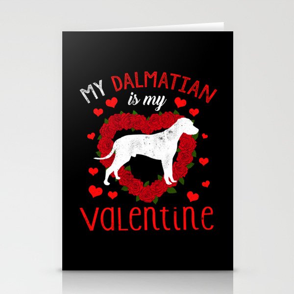 Dog Animal Hearts Day Dalmatian My Valentines Day Stationery Cards
